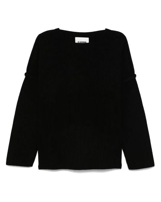 Jil Sander Black "Oversized Ribbed Wool Pul for men