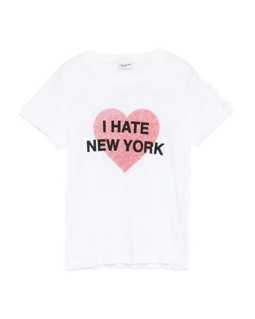 VAQUERA White I Hate New York T-Shirt