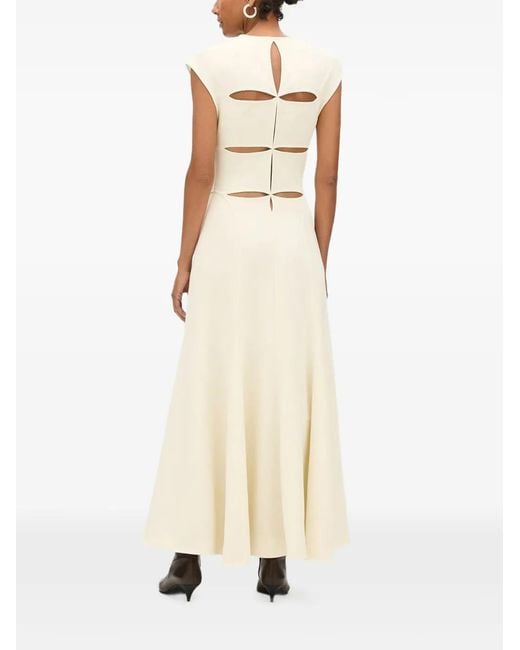 Another Tomorrow Natural Double-Face Cutout Dress