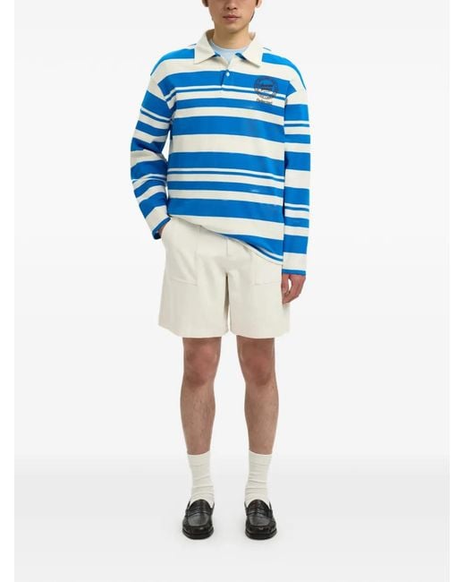 SELECTED White Patch-Pocket Shorts for men
