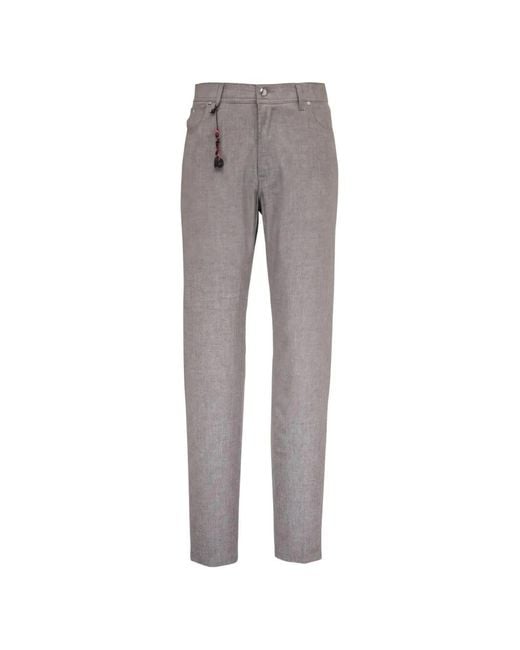 Marco Pescarolo Gray Flannel Trousers for men