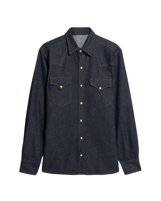 Fortela Blue Ntex Front-Pockets Denim Shirt for men