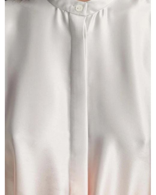 Bruuns Bazaar White Ombre Puff-Shoulder Shirt