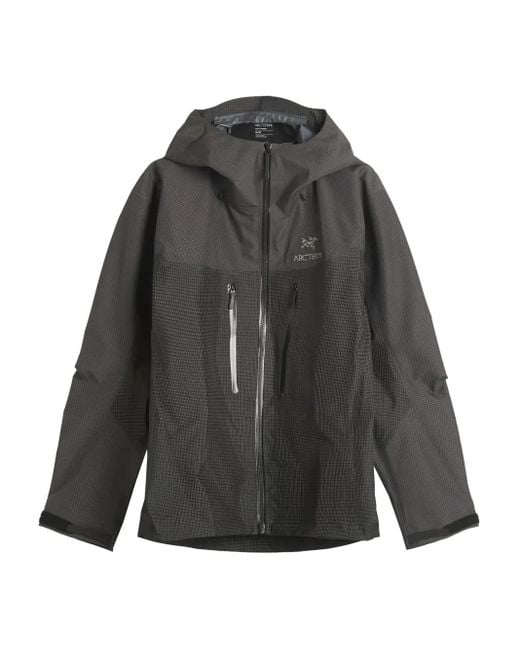 Arc'teryx Gray Alpha Hooded Zip-Up Jacket for men