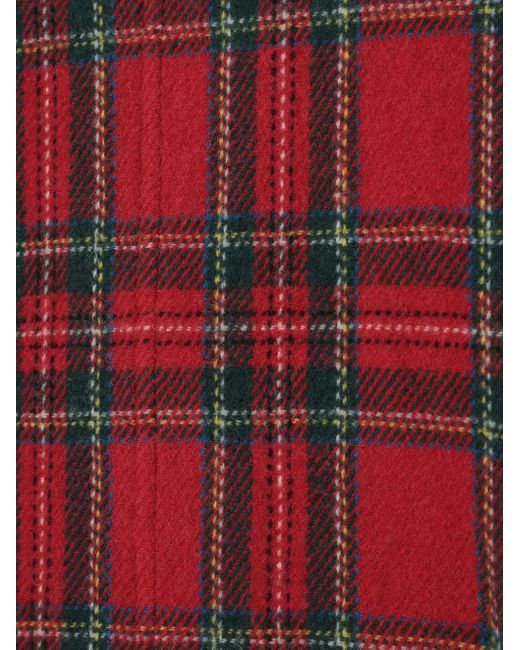 Undercover Red Check Plaid Zip-Front Gilet for men