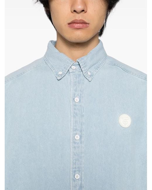 Chemise En Jean À Patch Logo Aape By A Bathing Ape pour homme en coloris Blue