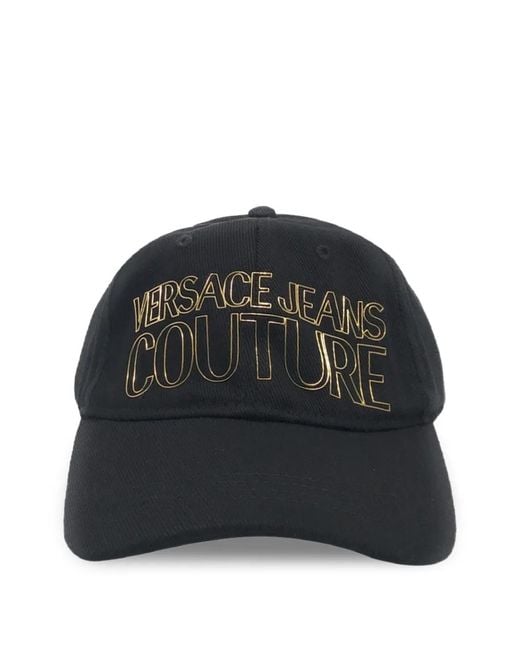 Versace Jeans Couture Black Logo-Print Cap for men