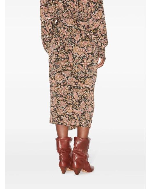 Isabel Marant Brown Zaine Midi Skirt