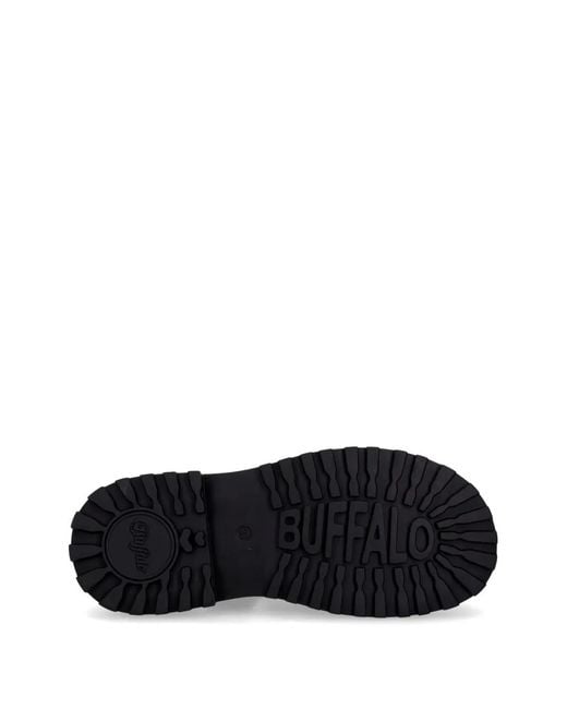 Buffalo Black Pluto Buckle-Fastening Caged Sandals