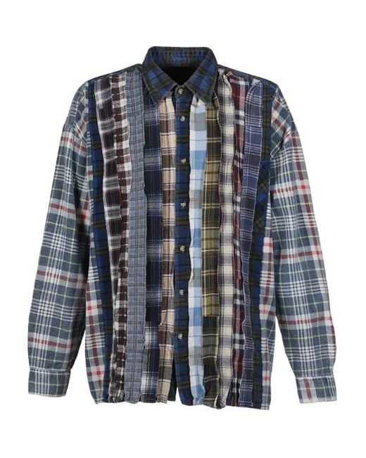 Camisa de algodón a cuadros Needles de hombre de color Blue
