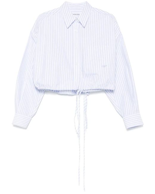 Alexander Wang ストライプ クロップドシャツ White