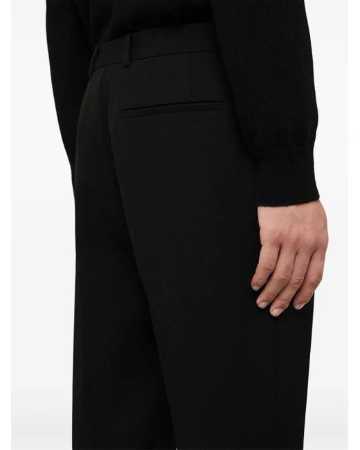 Jil Sander Black Flat Front Slim Fit Pants for men