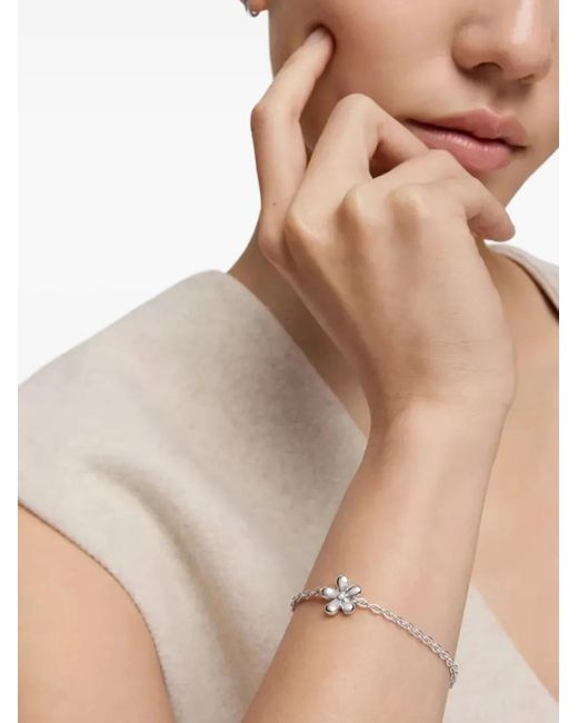 Tous White Flower Chain Bracelet