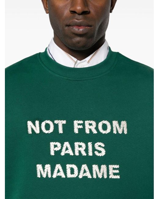 Top Le Sweatshirt Slogan Drole de Monsieur de hombre de color Green