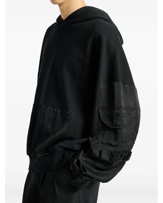 Balmain Black Vintage Utility Hoodie for men