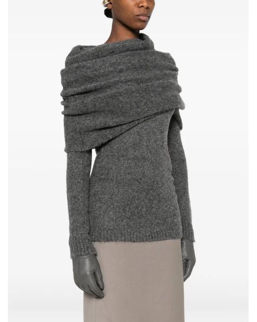 Entire studios Gray Bound Off-Shoulder Sweater