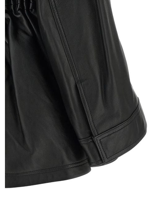 Rohe Black Sculptural-Waist Leather Jacket