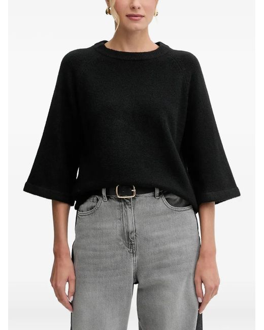 Morgan Black Raglan-Sleeve Sweater