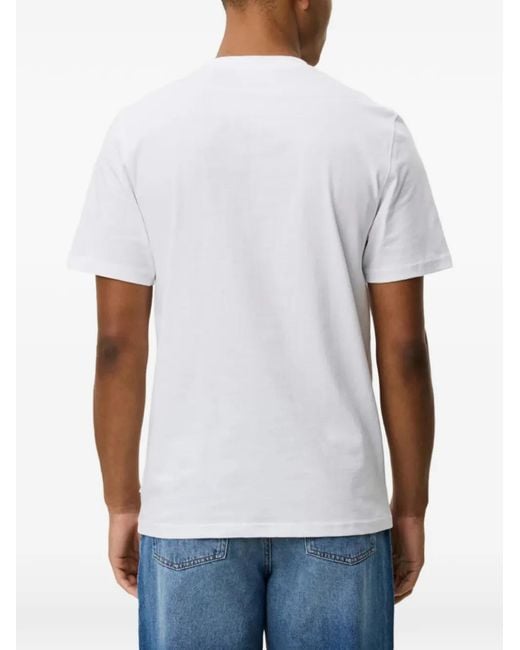 Les Deux White Graphic Crewneck T-Shirt for men