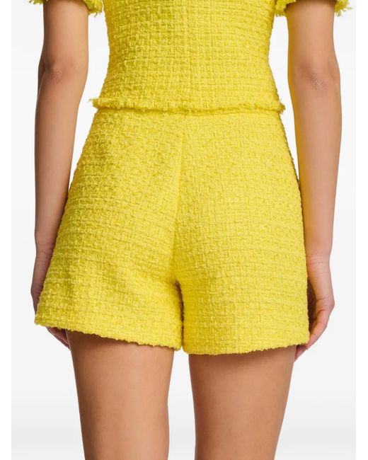 WEILL PARIS Yellow Tweed Buttoned Shorts