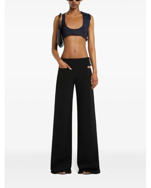 Courreges Black Wide-Leg Trousers