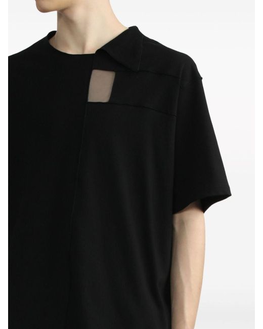 T-shirt asimmetrica di Yohji Yamamoto in Black da Uomo