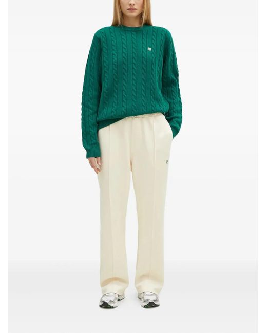 Fila Green Cable-Knit Logo Sweater