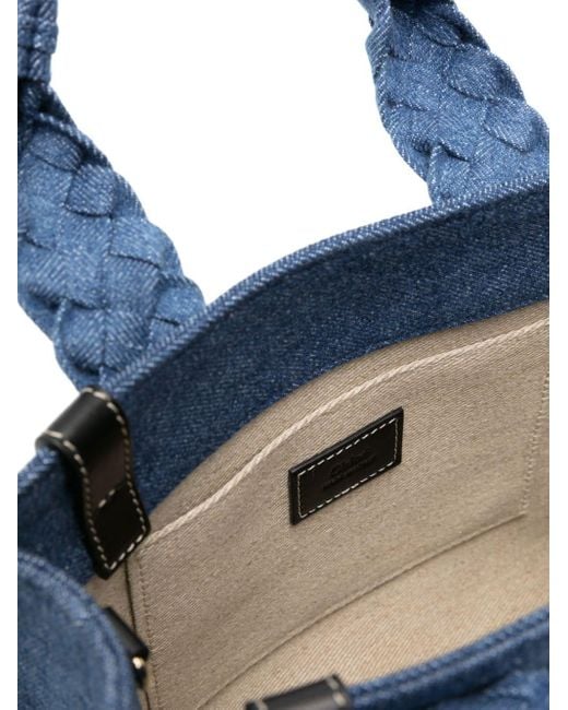 Petit sac cabas Woody en jean Chloé en coloris Blue