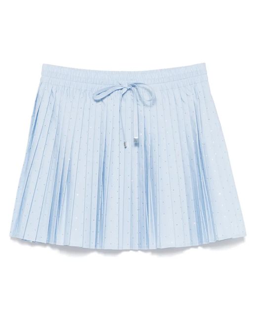Sandro Blue Short Pleated Rhinestone Skirt