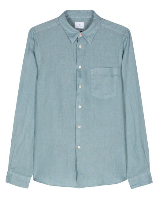 Chemise en lin à poche plaquée PS by Paul Smith pour homme en coloris Blue