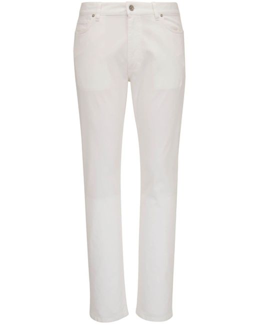 Zegna White Garment-dyed Tapered Jeans for men