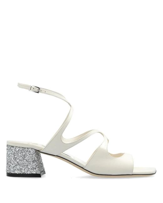 Jimmy Choo White Azilia 45Mm Leather Sandals