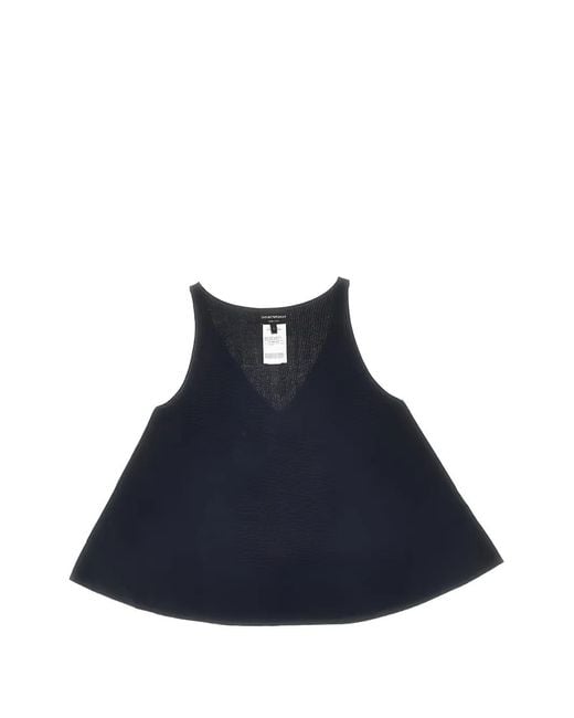 Emporio Armani Blue Links V-Neck Tank Top