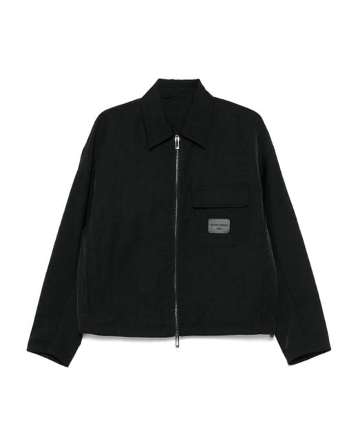 メンズ Emporio Armani ロゴパッチ ジャケット Black