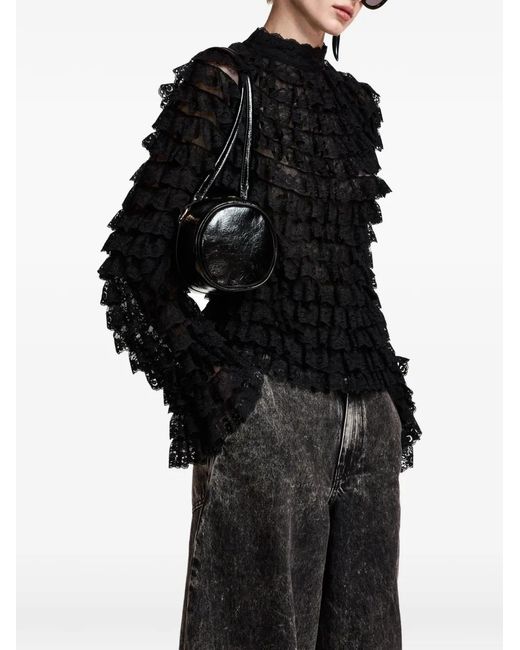 Essentiel Antwerp Black Kashvi Ruffled Lace Blouse