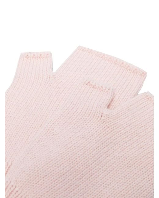 Barrie Pink Fingerless Knit Gloves