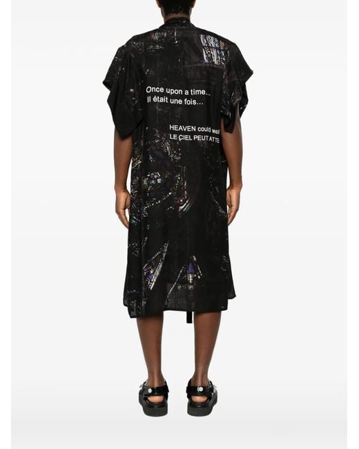 Yohji Yamamoto Black Belted-Fastening Coat for men