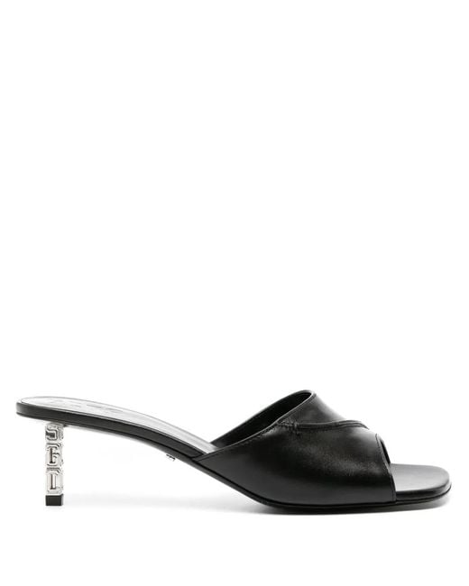 Gcds Black 60Mm Logo-Heel Sandals