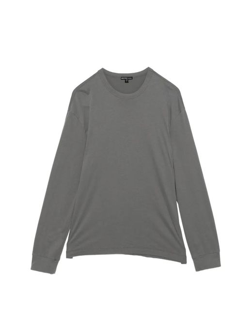 James Perse Gray Long-Sleeve Jersey T-Shirt for men