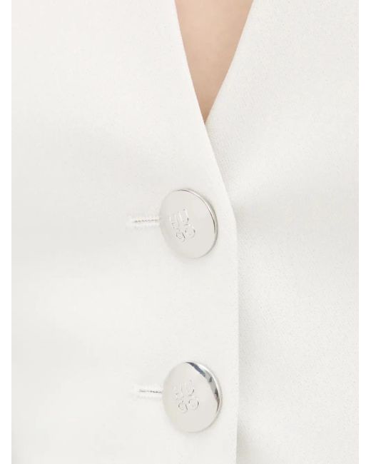HUGO White Button-Up Vest