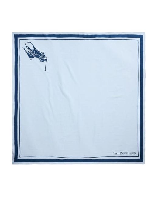 Polo Ralph Lauren Blue Border-graphic Scarf