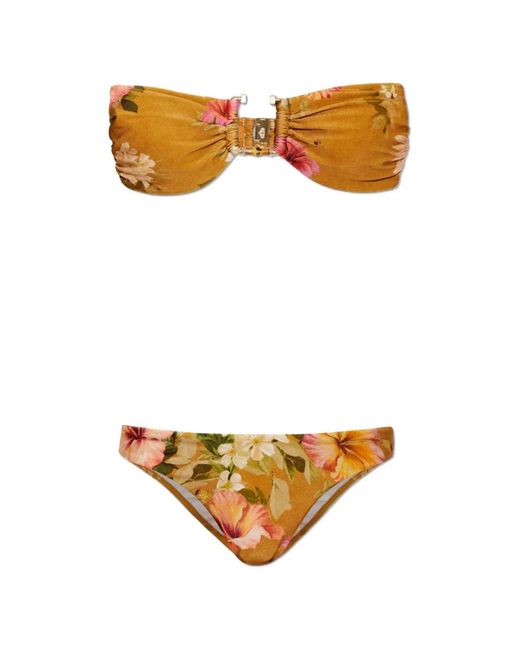 Zimmermann Metallic Mahon Bamboo Trim Bikini