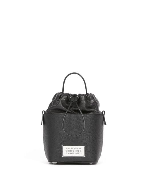 Maison Margiela Black Small 5Ac Grained Leather Bucket Bag