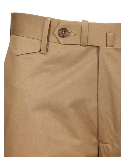 Tagliatore Natural Pressed-Crease Flap-Pocket Trousers for men