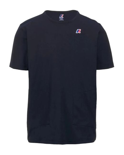 K-Way Blue Seril Travel Zip-Pocket T-Shirt