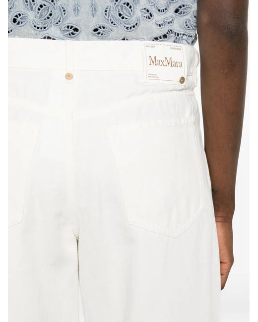 Max Mara White Onorata Straight Trousers