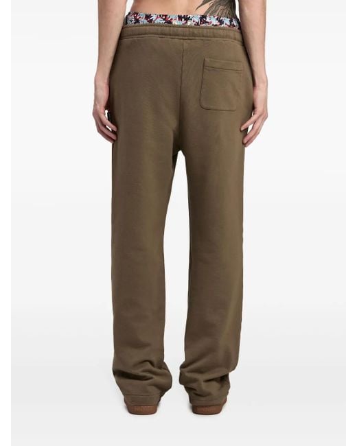 Palm Angels Brown Logo-Embroidered Track Pants for men