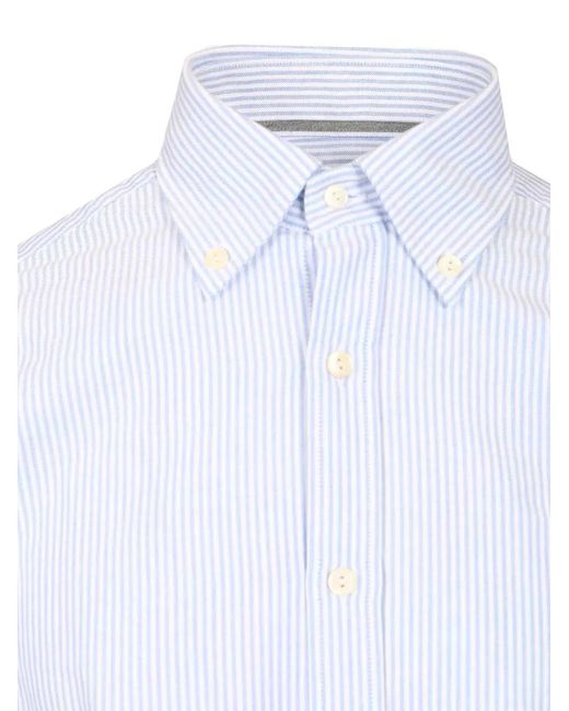 Al Duca D'aosta White Striped Button-Down Shirt for men