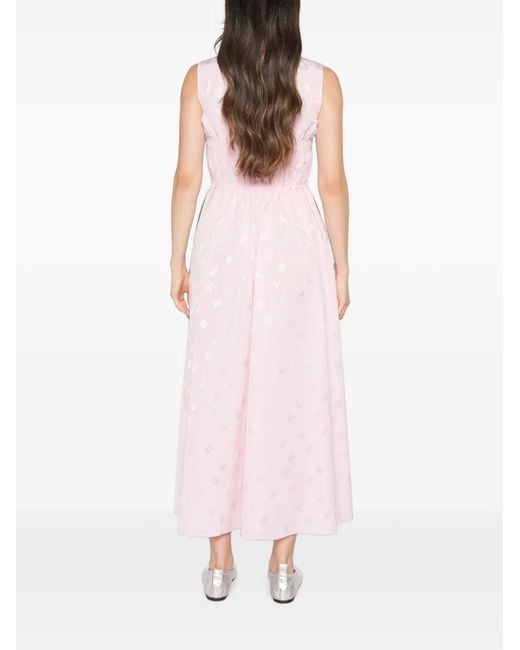 CECILIE BAHNSEN Pink Christy Floral-Jacquard Dress