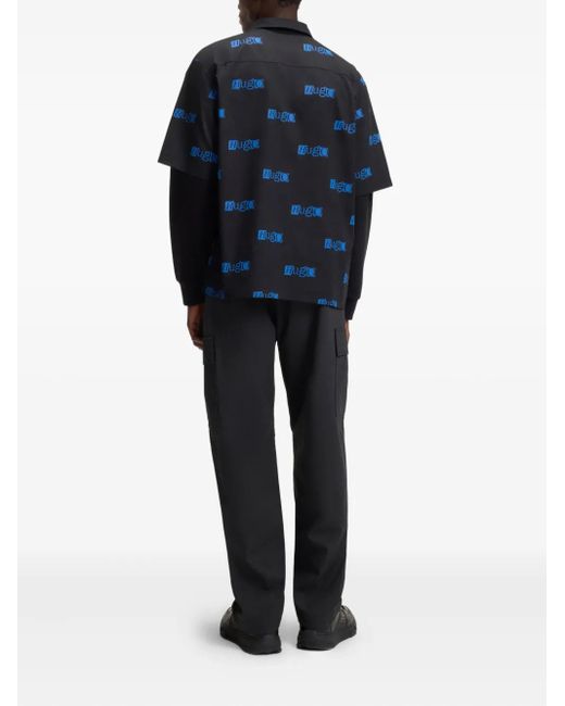 HUGO Blue Drawstring Cargo Trousers for men